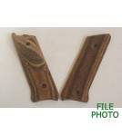 Grip Panels - Checkered Laminated Hard Wood w/ Thumb Rest - Original